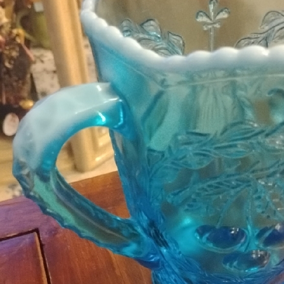 Fenton Vintage Antique Blue Glass Pitcher - Picture 2 of 9